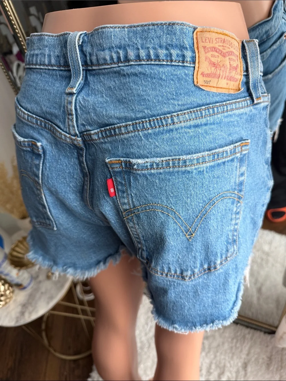 Levi's Medium Blue Denim Cutoff Shorts